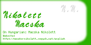 nikolett macska business card